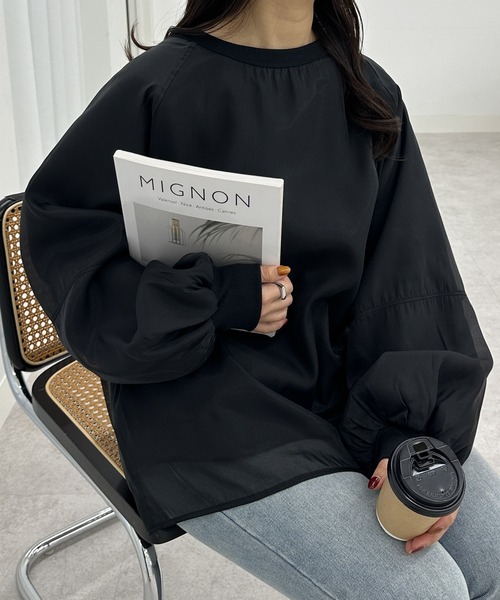 RANAN（ラナン） トレーナー スウェット 裏起毛チュールレイヤード