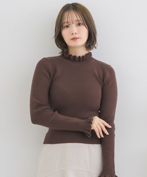 M'S GRACY フリル付きハイネックニット 40 M'S GRACY - エムズグレイシー ダブルフリル付きニット 018568