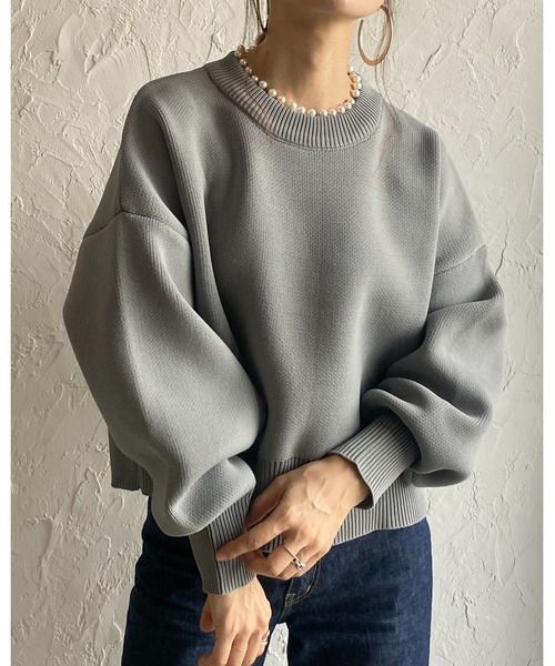 She's Closet ニット セーター ボリュームスリーブ長袖ショート丈