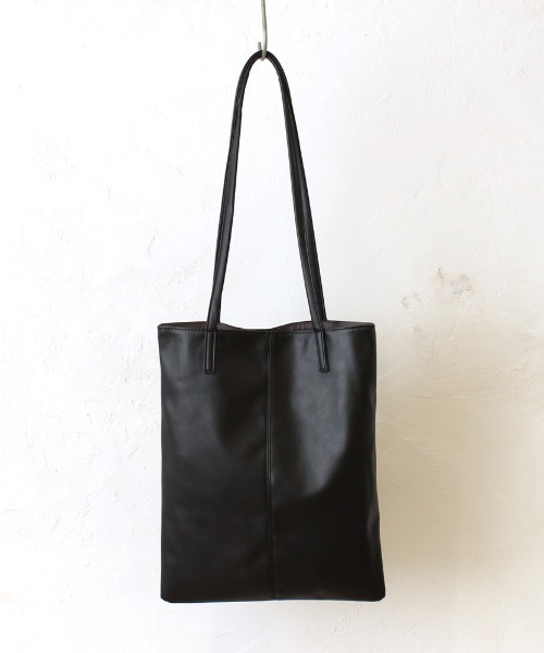 polka polka（ポルカポルカ） トートバッグ 合皮フラットトート A4収納