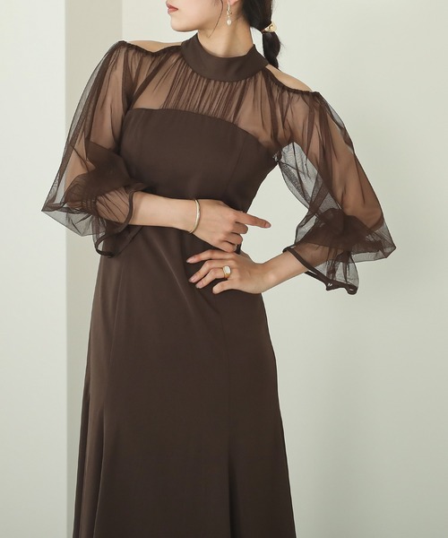 「kana」 長袖ワンピース M ブラウン レディース_画像3