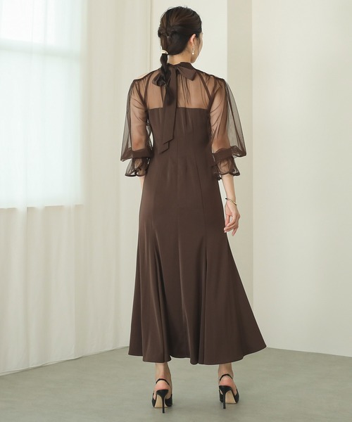 「kana」 長袖ワンピース M ブラウン レディース_画像7