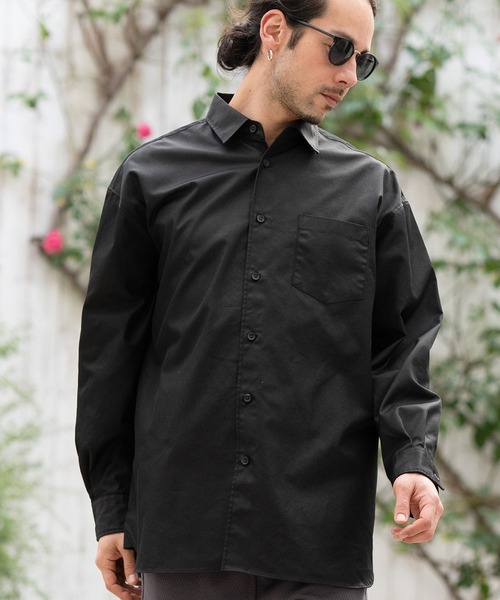 CAMBIO シャツ ms5597- タマムシボクシーAラインLSシャツ メンズ