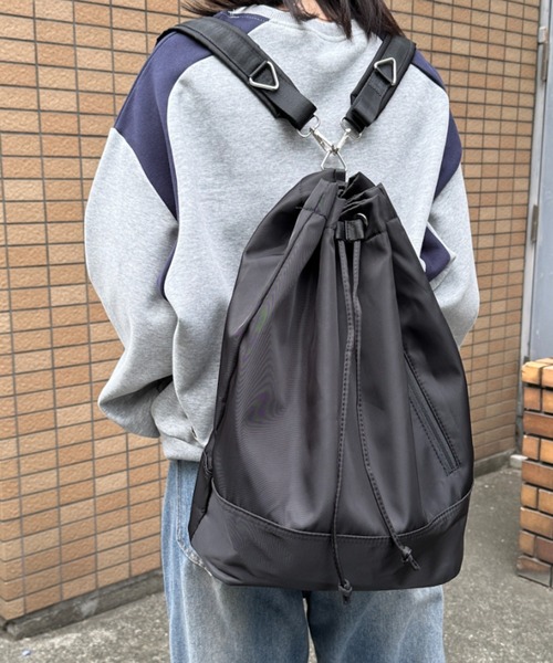   ボディバッグ 2way リュック CLEA デイバック リュック 2WAYユニセックス 巾着ボディバッグ