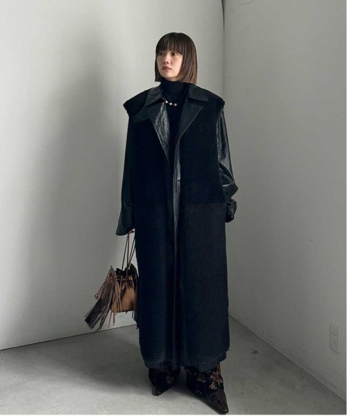 ベスト+ジレ Ameri FABRIC BLOCKING LONG BOA VEST Ameri（アメリ） ベスト ジレ FABRIC BLOCKING LONG BOA VEST