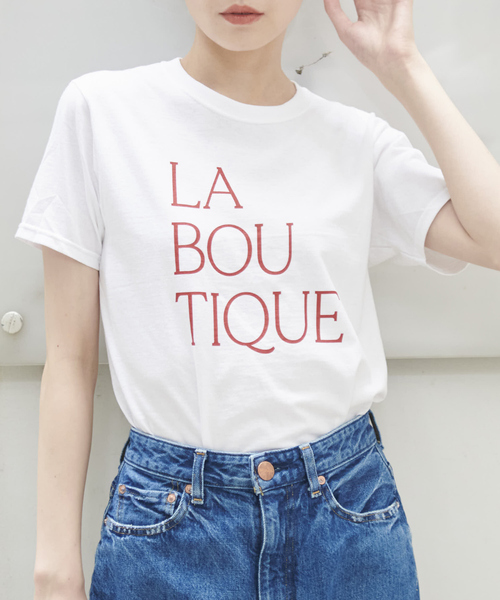tシャツ 前後ロゴコンパクトT レディース