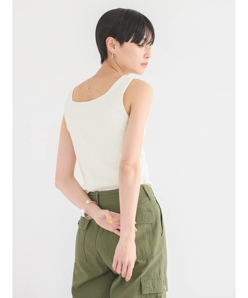 【値下します】　BUDO メッシュノースリーブタンクトップ クリーム色 REAL STYLE（ファッション） ノースリーブ カットソー タンク