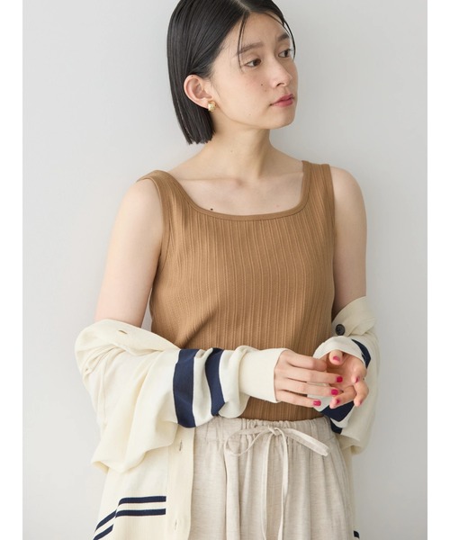 【値下します】　BUDO メッシュノースリーブタンクトップ クリーム色 REAL STYLE（ファッション） ノースリーブ カットソー タンク