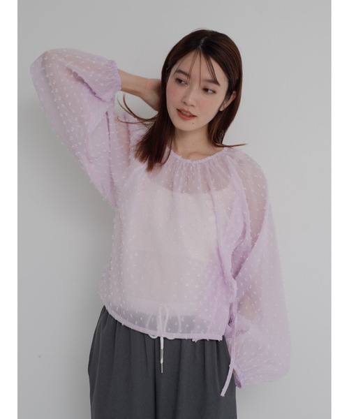 ブラウス シャツ sheer pin dot blouse レディース