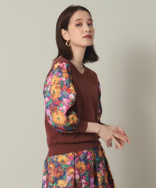 ミューラル 花柄 長袖ニットセーター ITS'DEMO ニット セーター 「セットアップ可/手洗い可」アート