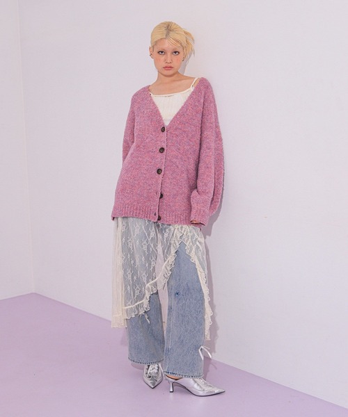 FOREVER21 カーディガン 「2024FW」ミックスカラーブークレ