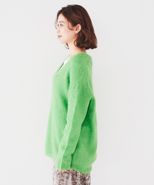 ニット セーター 「毛足感/リラクシー」スーリーアルパカ混Vネックニット レディース UNTITLED ニット セーター 「毛足感/リラクシー」スーリー