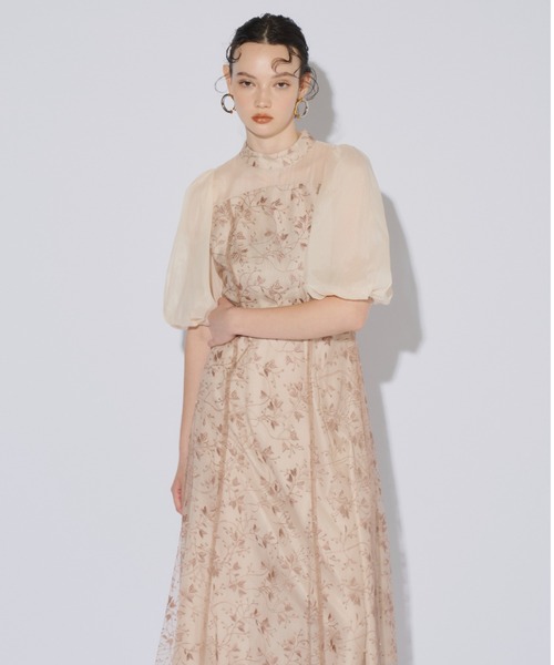 ANDRESD ドレス organdy sleeve dress オーガンジースリーブ