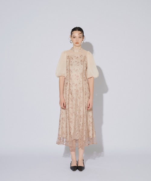 ANDRESD オケージョンドレス ANDRESD ドレス organdy sleeve dress オーガンジースリーブ