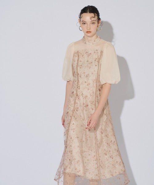 ANDRESD ドレス organdy sleeve dress オーガンジースリーブ