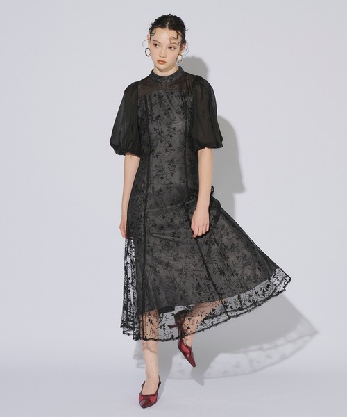 ANDRESD ドレス オーガンジースリーブドレス / organdy sleeve dress