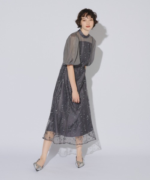 ANDRESD ドレス オーガンジースリーブドレス / organdy sleeve dress