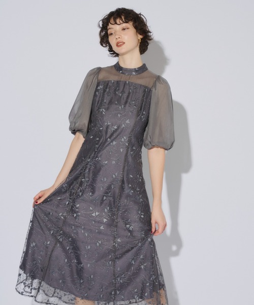 ANDRESD ドレス オーガンジースリーブドレス / organdy sleeve dress