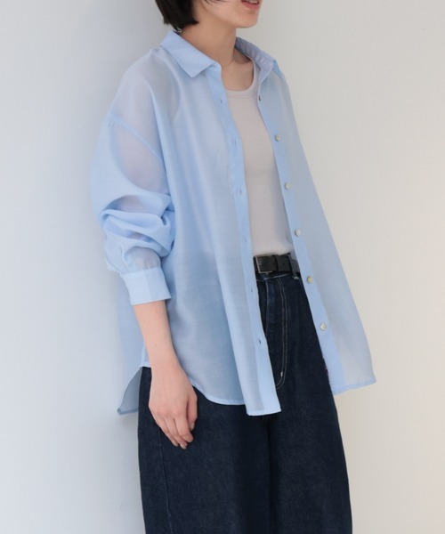 ブラウス シャツ (mici)MESH BIG SHIRT レディース MidiUmi ブラウス シャツ ビックシアーシャツ レディース