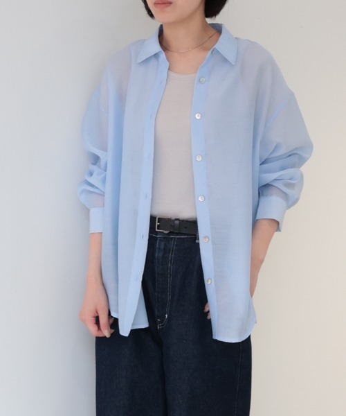 MidiUmi ブラウス シャツ ビックシアーシャツ レディース