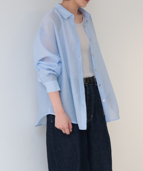 MidiUmi ブラウス シャツ ビックシアーシャツ レディース