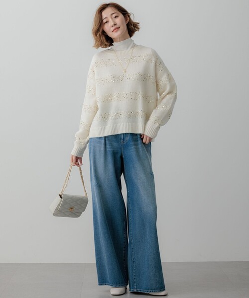 ニット セーター 「滝沢眞規子さん着用/一部店舗限定」スパングル