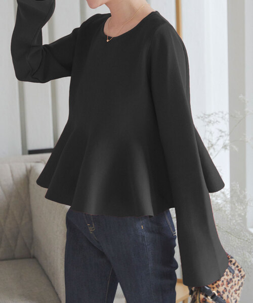 KOBE LETTUCE（神戸レタス） ニット セーター フレアスリーブペプラム