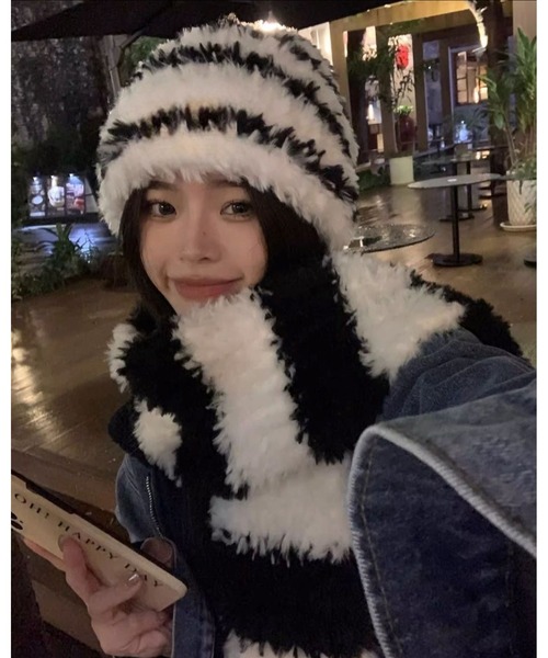 ニット帽 フェイクファー 星ビジュー チュール 可愛い ブラック ニット帽 レディース 通販 ニットキャップ ニット帽子 ニット