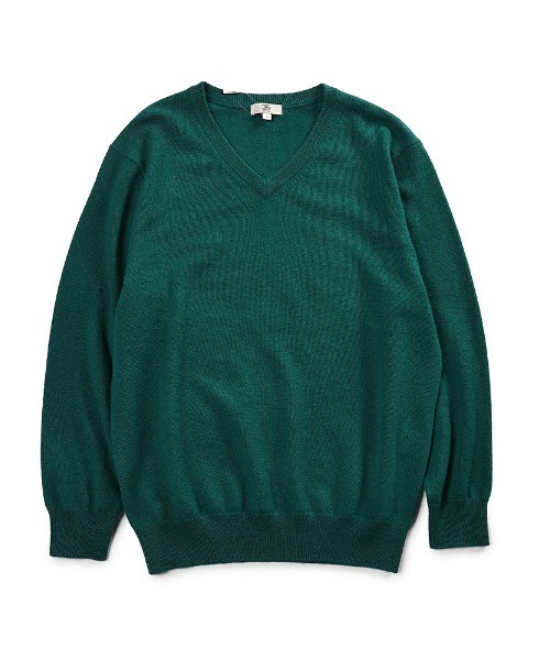 セーター ニット DESHENG デシェン カシミヤ100％ 無地 Vネック メンズ