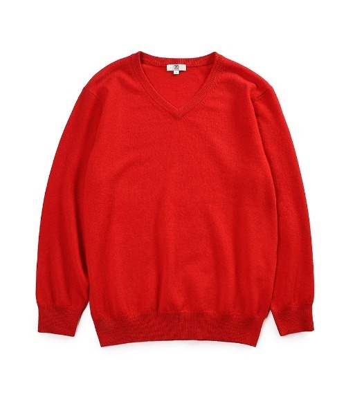 セーター ニット DESHENG デシェン カシミヤ100％ 無地 Vネック メンズ