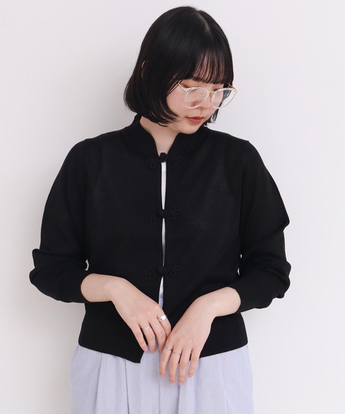 カーディガン llic yarn 華釦カーディガン レディース