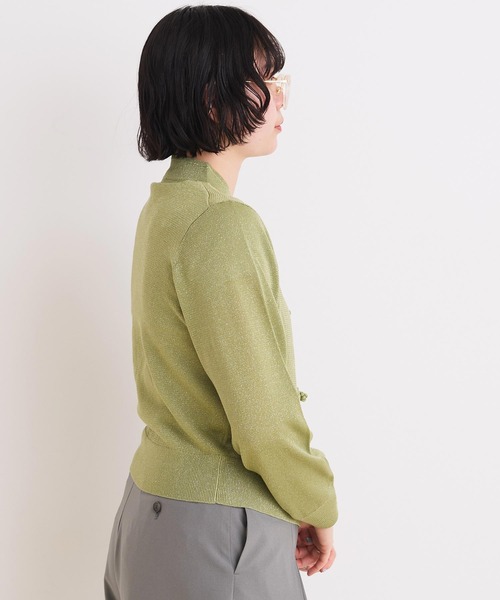 カーディガン llic yarn 華釦カーディガン レディース I am in fact カーディガン Metallic yarn 華釦カーディガン