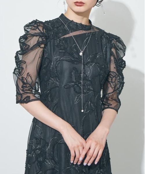 結婚式　二次会　オケージョンドレス　ワンピース ニアナ niana ワンダリングジャガードドレス 結婚式 二次会 成人