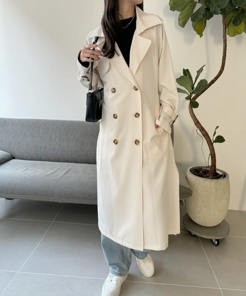 TREOVER トレンチコート コート キャンディースリーブロングトレンチ