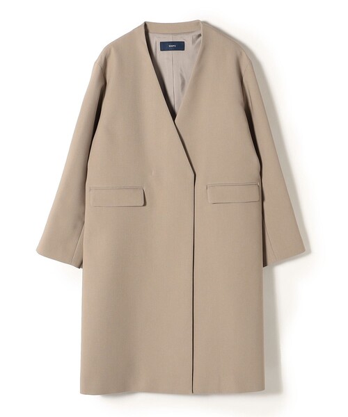 SHIPS（シップス） ノーカラーコート 38 ベージュ レディース