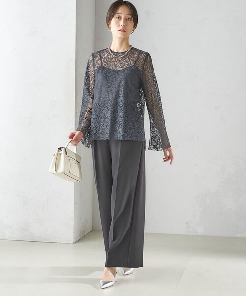 SHIPS（シップス） ブラウス シャツ 「手洗い可能」クルーネック