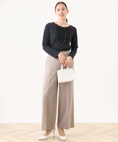 OFUON（オフオン） パンツ 「名品シリーズ」ストレッチワイドパンツ