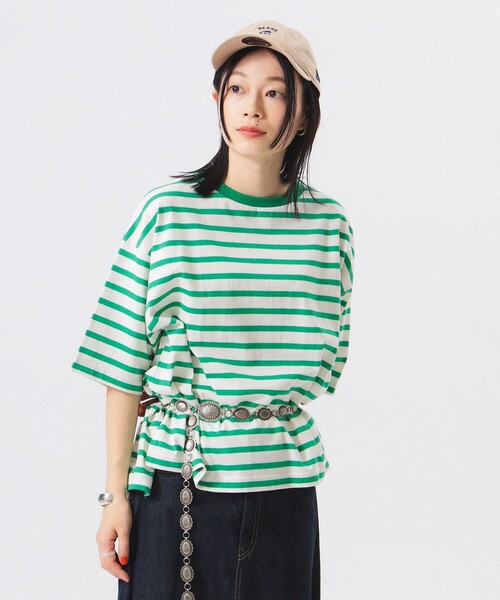 BEAMSBOY ビームスボーイ　コットン ボーダー Tシャツ 未使用 ゆったり BEAMS BOY tシャツ ボーダー ビッグ ショートスリーブ