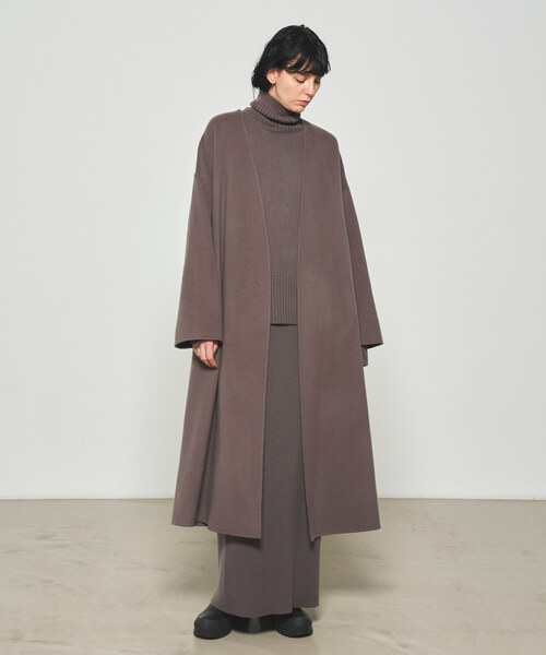 「N.O.R.C by the line」 ノーカラーコート L グレイッシュベージュ レディース_画像8