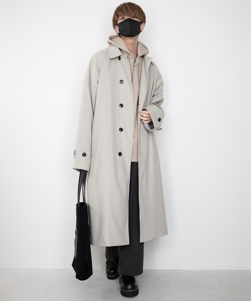 「CLEL」 ステンカラーコート M チャコールグレー メンズ_画像7