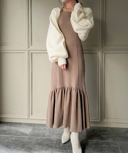 「JUNOAH」 ニットボレロ FREE ブラック レディース_画像3