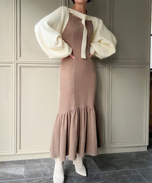 「JUNOAH」 ニットボレロ FREE ブラック レディース_画像4