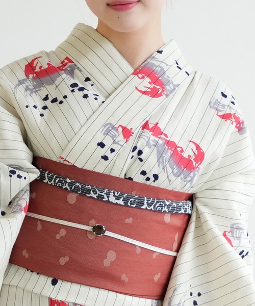 utatane 浴衣 手染め注染浴衣3点セット utatane×注染工房 綿麻 等間し