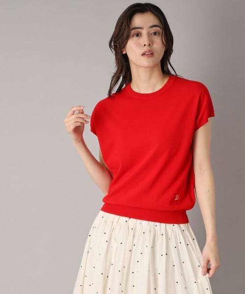 ニット セーター 「定番/洗える」コットンシルク混フレンチスリーブニット レディース DRESSTERIOR ニット セーター 「定番/洗える」コットンシルク混