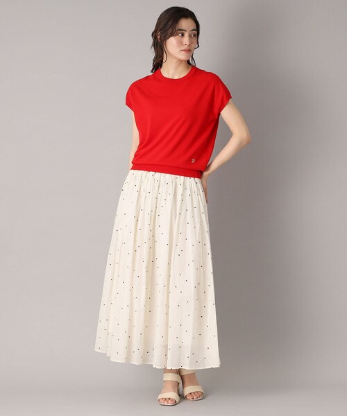 ニット セーター 「定番/洗える」コットンシルク混フレンチスリーブニット レディース DRESSTERIOR ニット セーター 「定番/洗える」コットンシルク混