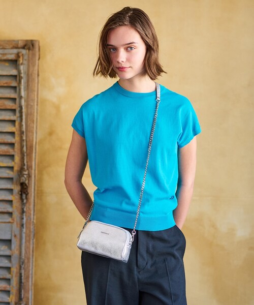 ニット セーター 「定番/洗える」コットンシルク混ハーフスリーブ レディース DRESSTERIOR｜【定番/洗える】コットンシルク混ハーフスリーブ