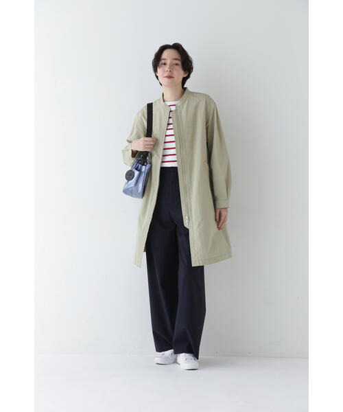 human woman（ヒューマンウーマン） ノーカラーコート コート コットン