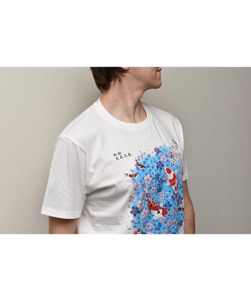 JIN+（ジンプラス） tシャツ 錦鯉 JIN+ホワイト半袖Tシャツ メンズ