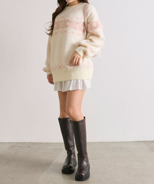 「OLIVE des OLIVE」 長袖ニット FREE レッド レディース_画像9