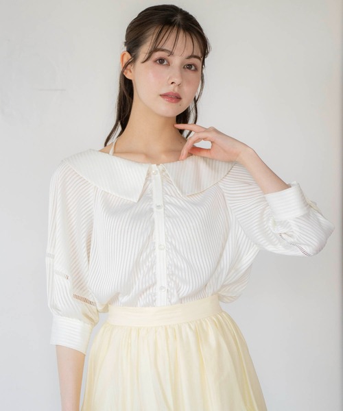 美品Theory ストライプ オフショルダートップスブラウスシャツ hs-ci-009-h12.jpg